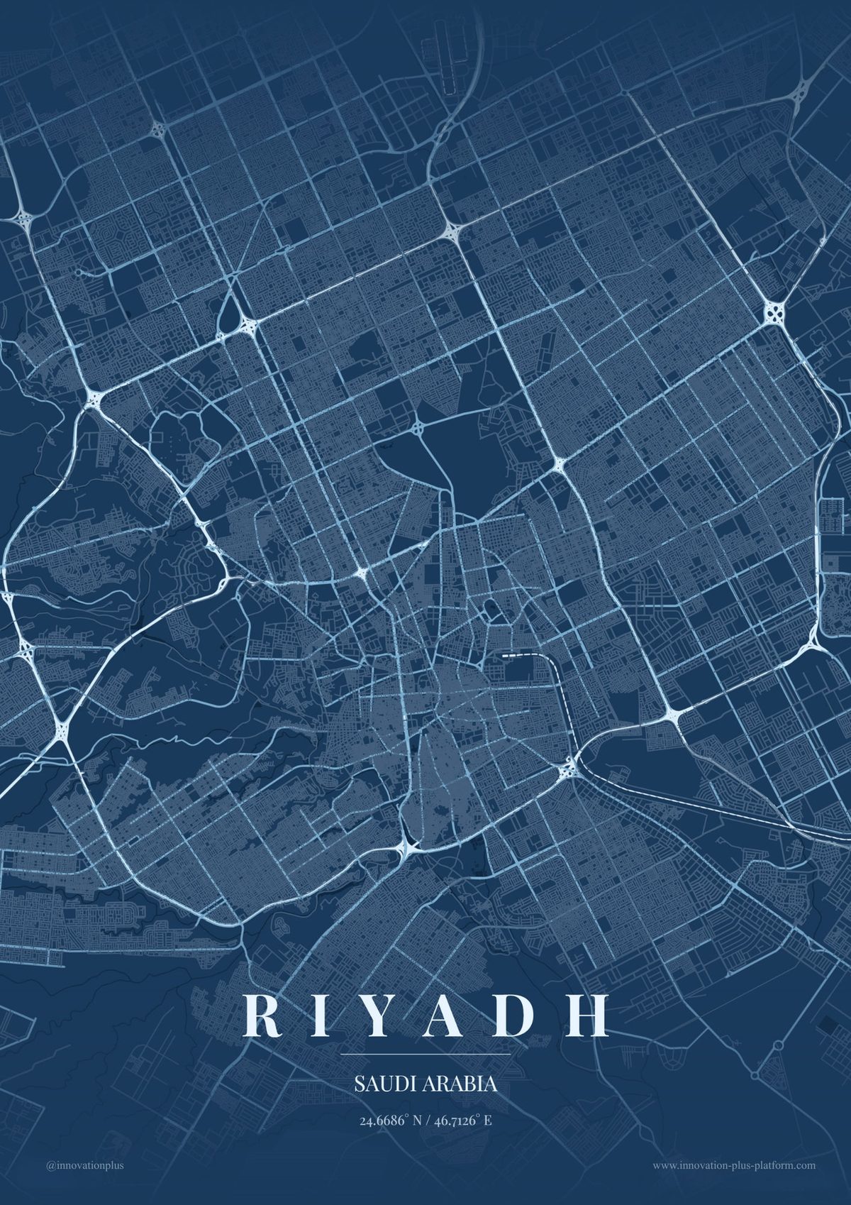 Street map of Riyadh, Saudi Arabia
